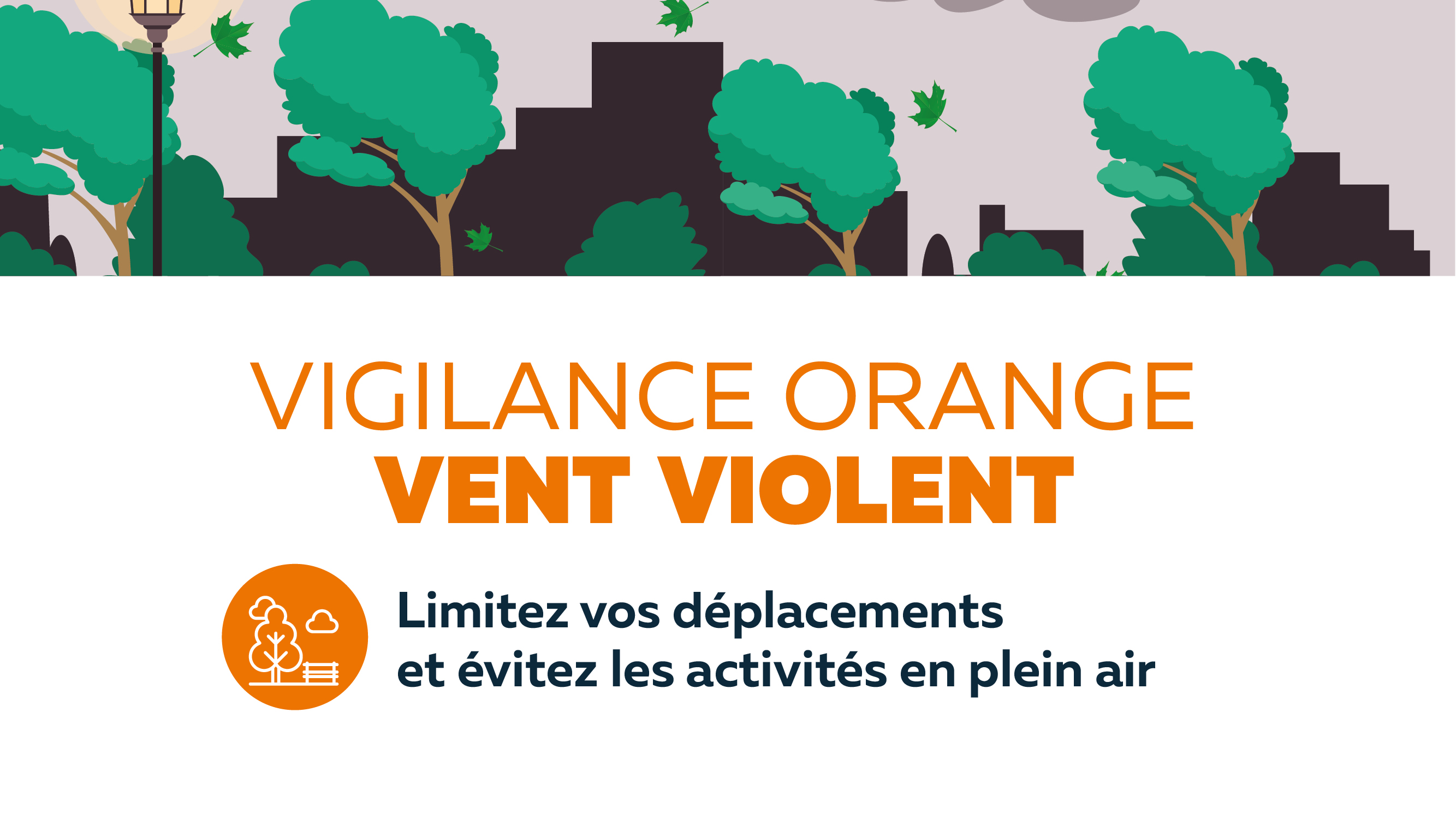 Vents violents : fermeture des parcs, jardins, et des enceintes sportives de ple